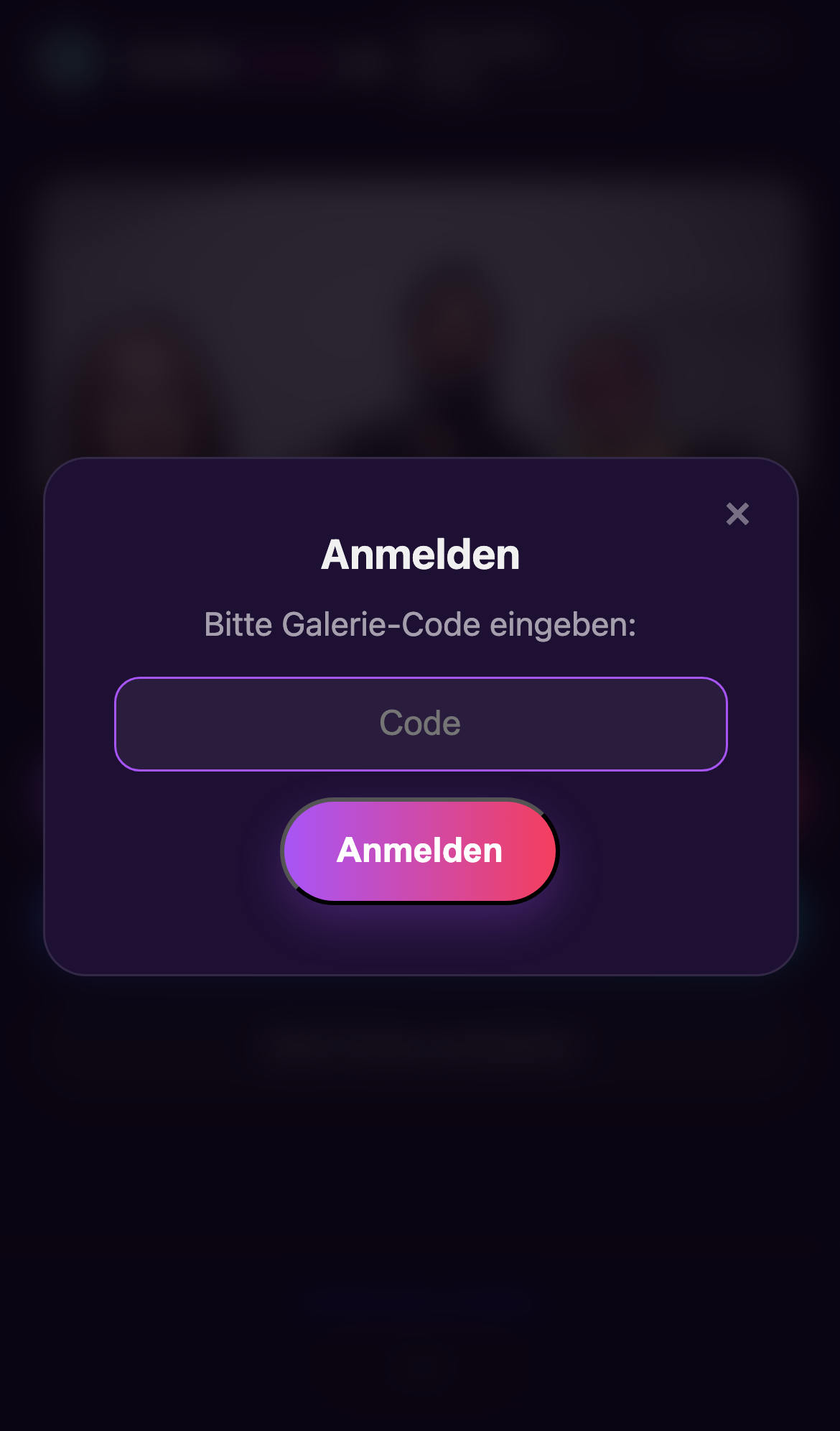 Login-Dialog der Live-Galerie