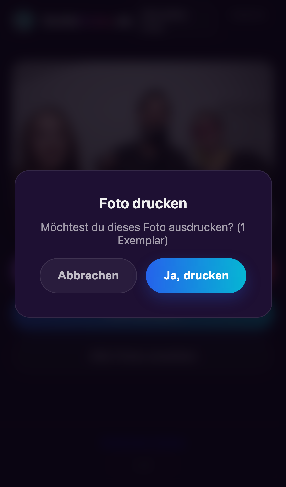 Der Druck-Dialog fragt zur Sicherheit nochmal nach